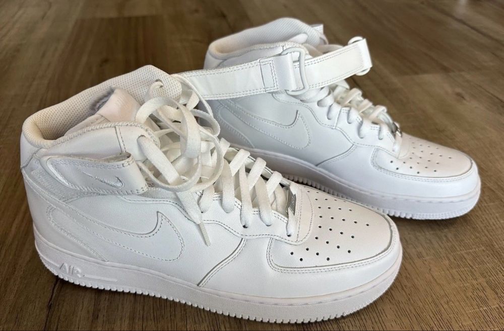Nike Air Force 1 Mid Triple White Adidasi Sneakers - SALES