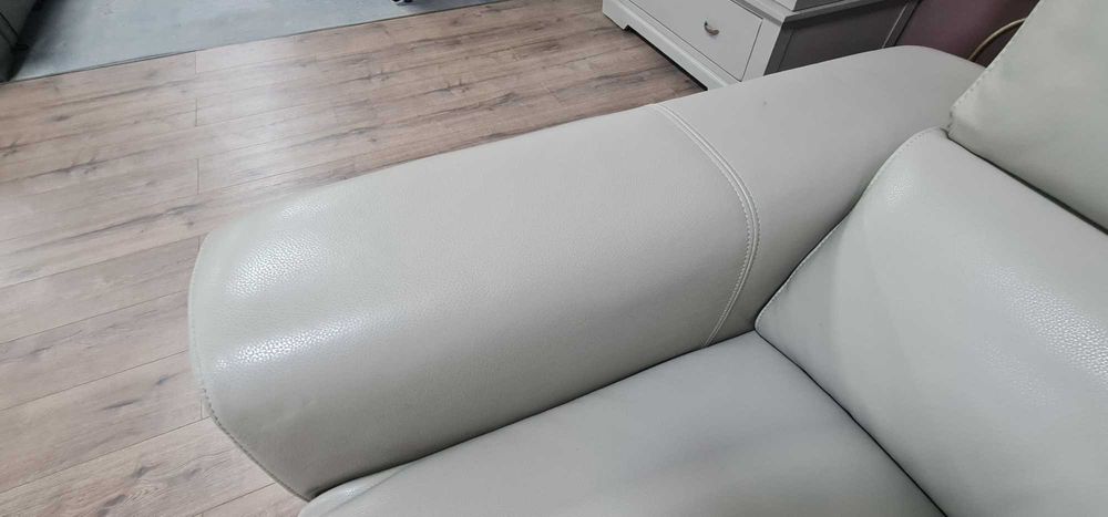 ПРОМОЦИЯ! Сив кожен диван тройка "Moreno" с ел. релакс механизъм