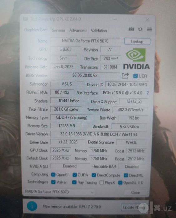 RTX 5070 12 GB ASUS