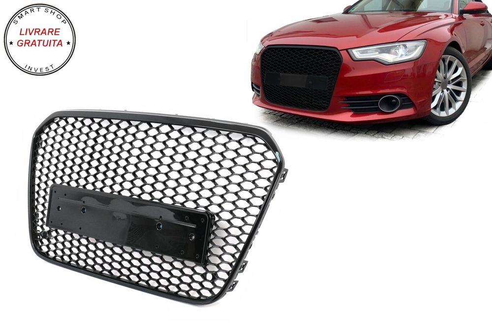 Grila Centrala Audi A6 C7 4G (2011-2014) Negru Lucios- livrare gratuita