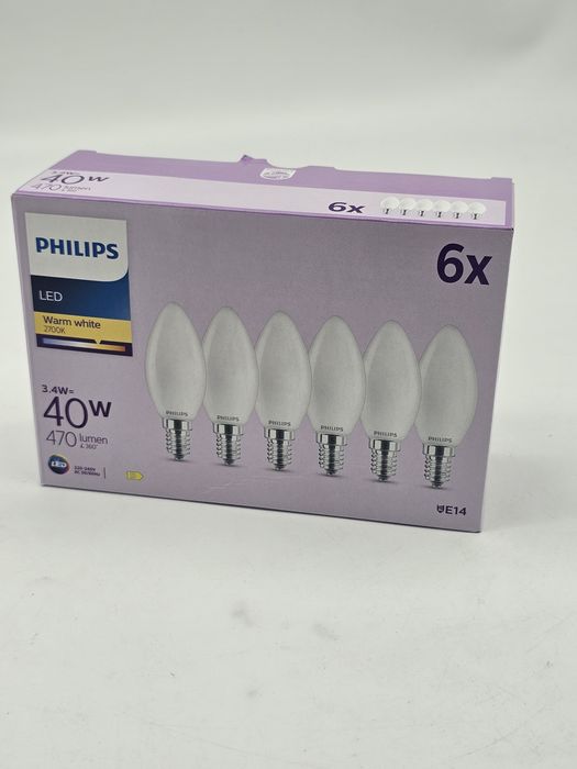 24 bucati becuri LED Philips de tip lumânare cu soclu E14