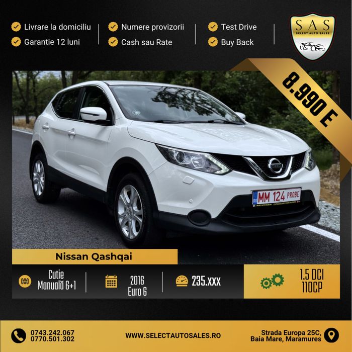 Nissan Qashqai 1.5 dci - 2016 - Euro 6 - cash sau rate - garantie