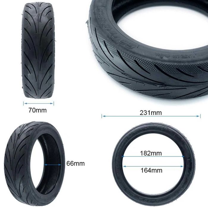 Cauciuc tubeless 60/70-6.5 pentru trotineta electrica Siver 10 Plus, Xiaomi Electric Scooter Elite, Xiaomi Electric Scooter 5 Pro