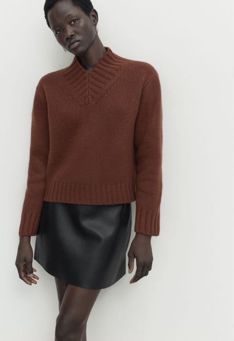 Fusta Massimo Dutti, din piele