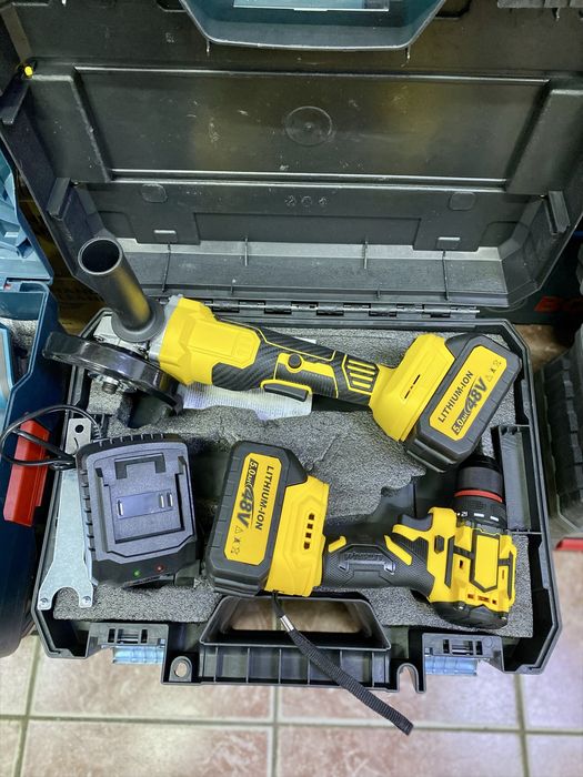 Набор 2 в 1, Болгарка, Шуруповерт, дрель, ушм