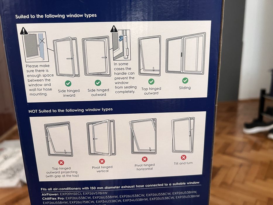 Aer Conditionat Portabil Electrolux 12000 BTU (Răcire/Încălzire) + Kit Geam Premium EWK04