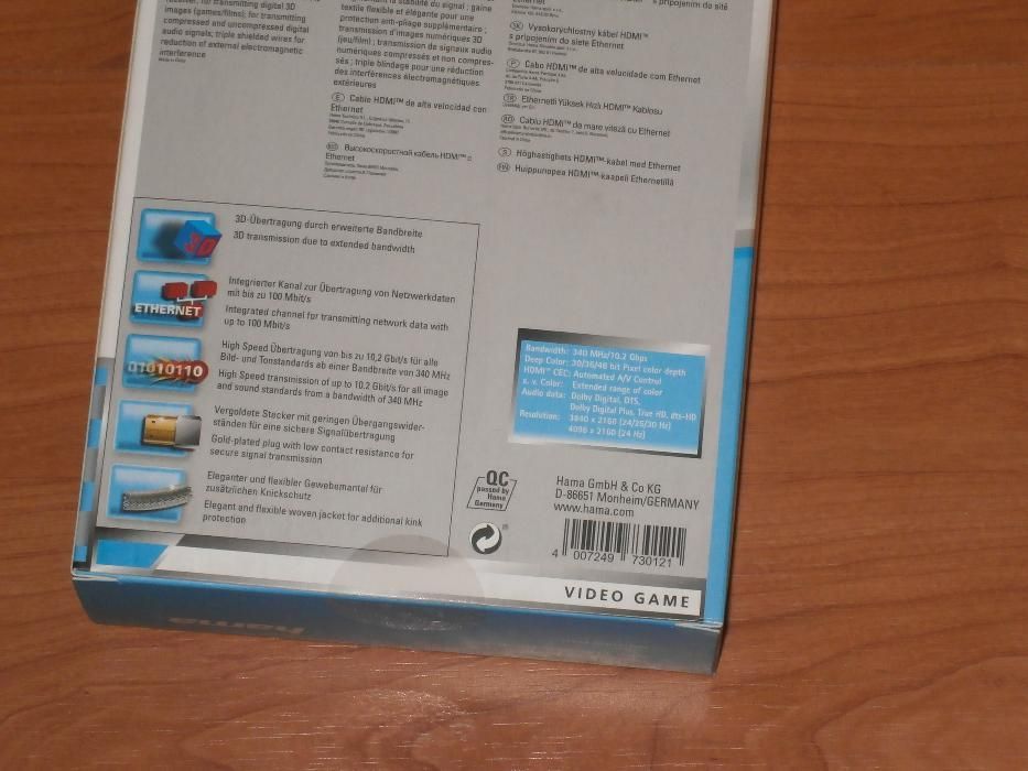 Cablu HDMI console gaming ( Wii U / PS4 / Xbox One ) , Hama , 2.5 m