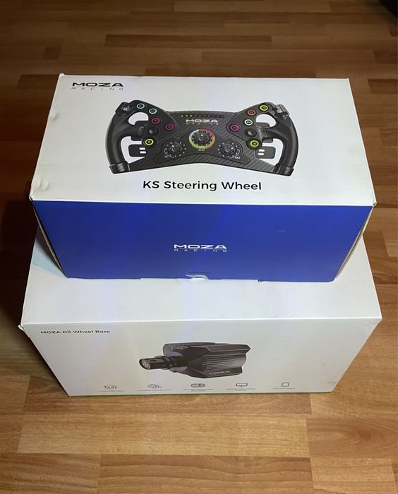 Kit simulator Moza r3 cu Volan KS carbon