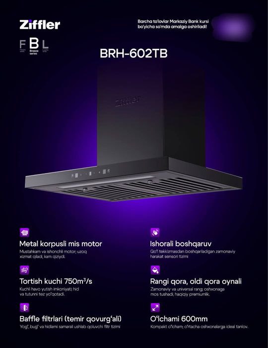Вытяжка Ziffler 60tali