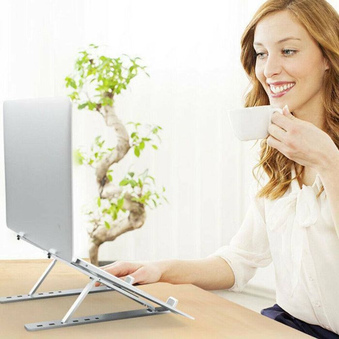 Suport laptop aluminiu rabatabil! Evita durerile de coloana! Nou!