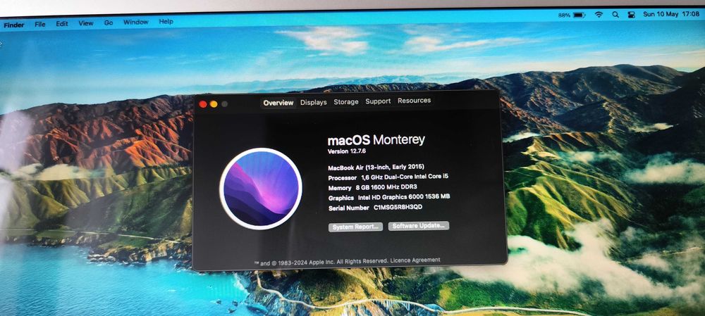 MacBook Air 2015-macOS Monterey