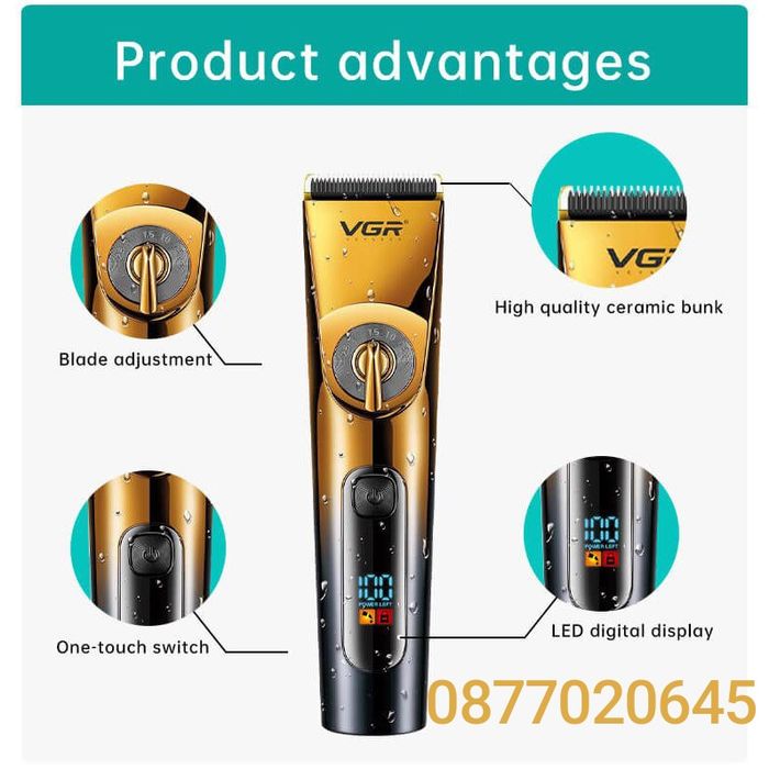 Машинка за подстригване VGR V-663, регулиращ се, тример за подстригван