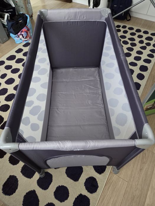 Patut de calatorie pliabil, geanta de transport inclusa, gri