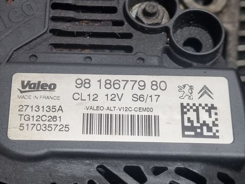 Alternator Peugeot 2008 Facelift 1.2 B 2016 - 2019 82CP 1199CC HMZ (EB2F) HMZ (EB2) ...