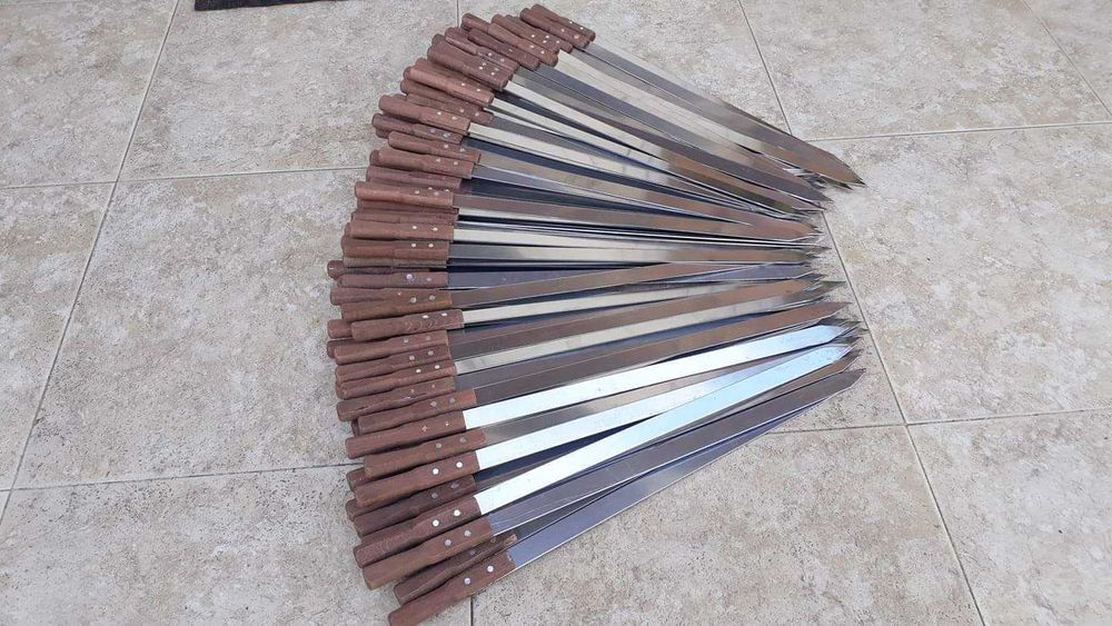 Плоски неръждаеми шишове за барбекю