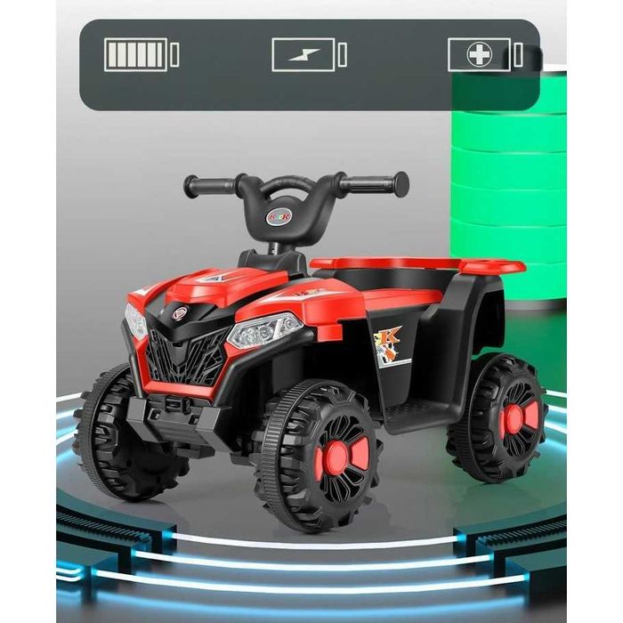 ATV pentru copii cu Acumulator, Sistem Anti-Rasturnare, Sistem de Lumini si Sunet, 2-5 Ani, 70 x 43 x 48 cm, Rosu