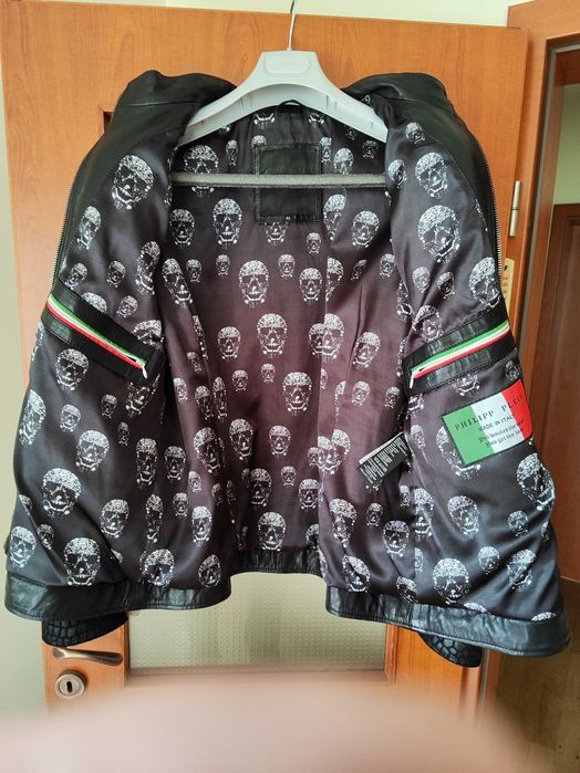 Мъжко кожено яке Philipp Plein Skull