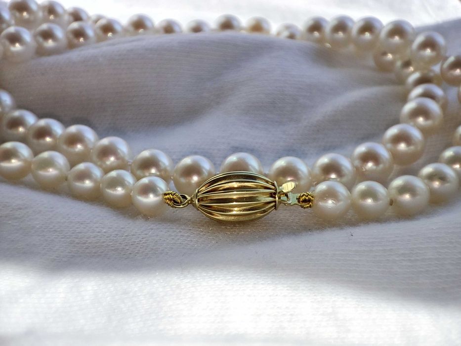 Colier aur 14k perle naturale apa sarata Perla Akoya Oyster certificat