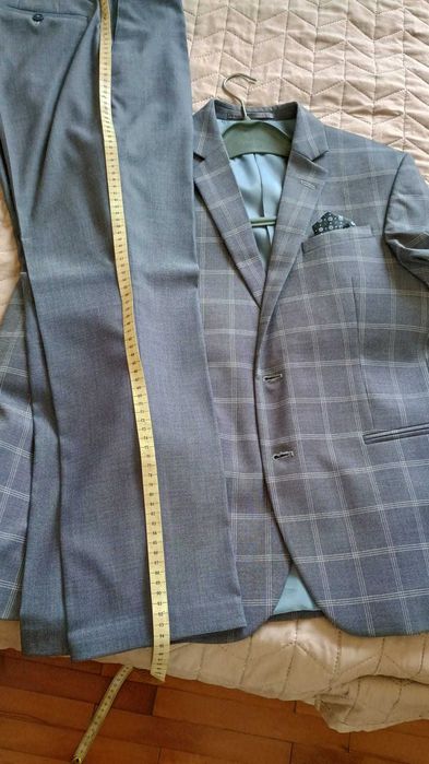 Costum gri-albastru in carouri Bestline
