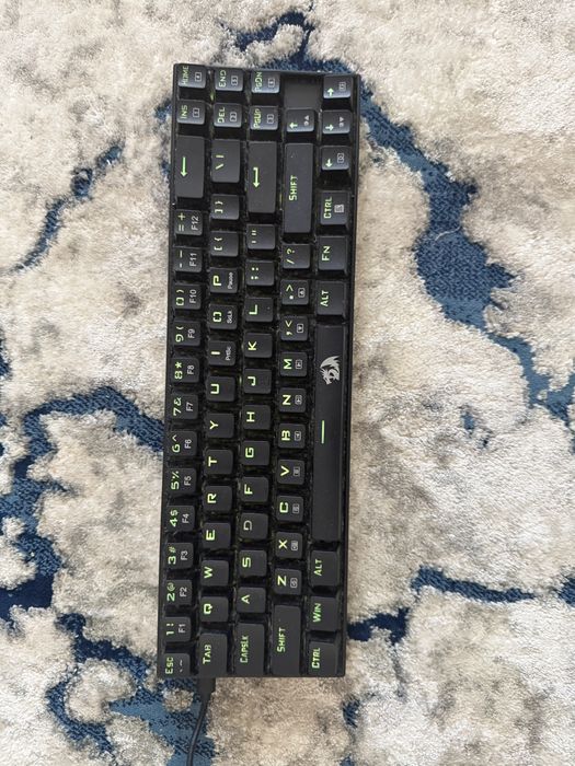 Tastatura gaming mecanica Redragon Deimos, format 65%, iluminare RGB, wireless 2.4GHz & wired USB-C, switch Red, Negru
