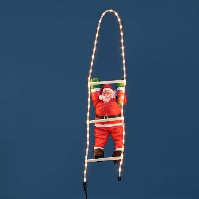 LED Дядо Коледа на стълба