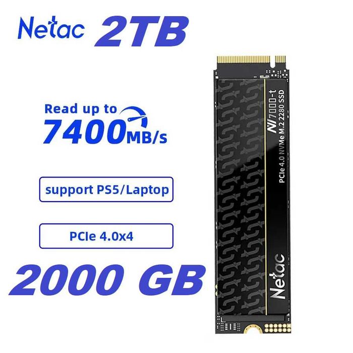 2TB 2000GB SSD NVMe Netac NV7000-T Gen 1.4 скорости 7300MB/s read - 6600MB/s write диск ссд за лаптоп или настолен комп'тър