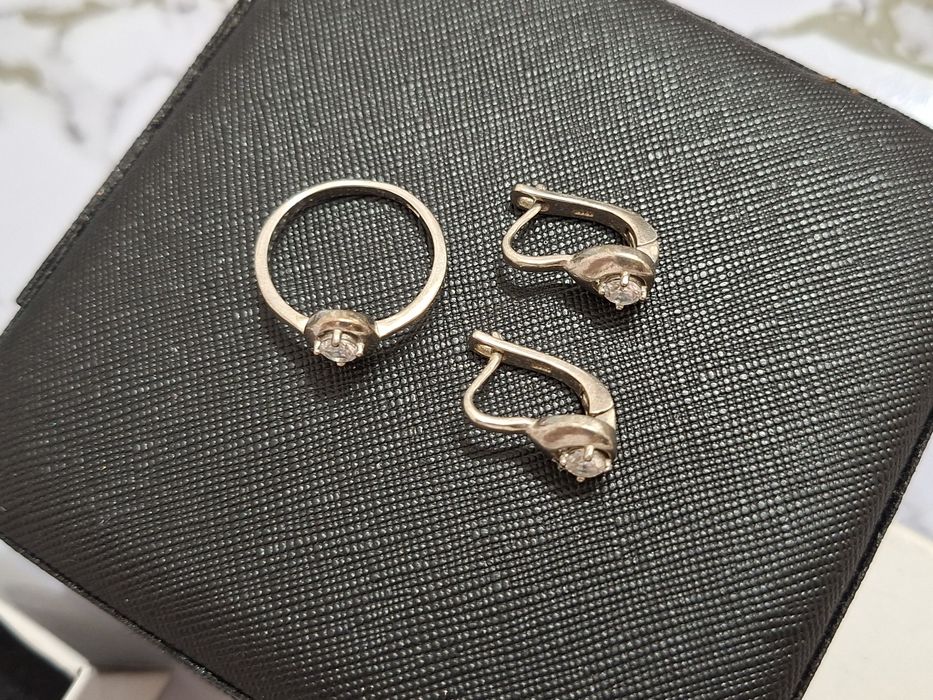 Комплект серебро капля 925 проба