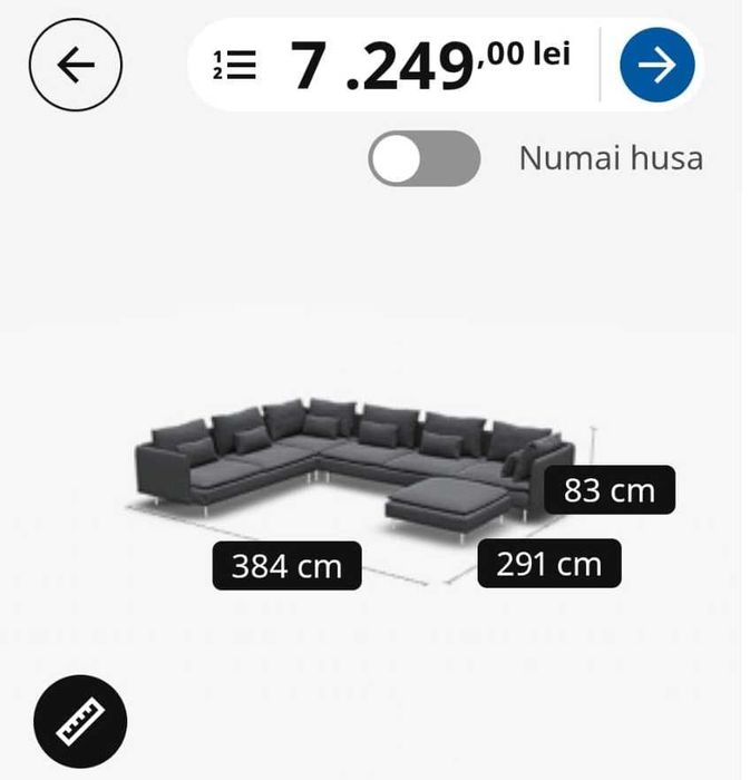 Canapea Soderhamn Gri inchis stare foarte buna