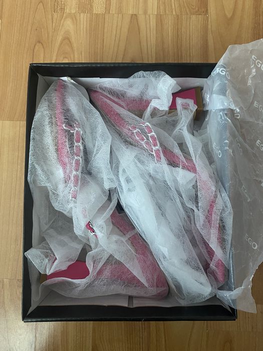 Чехли с ток - цвят фуксия