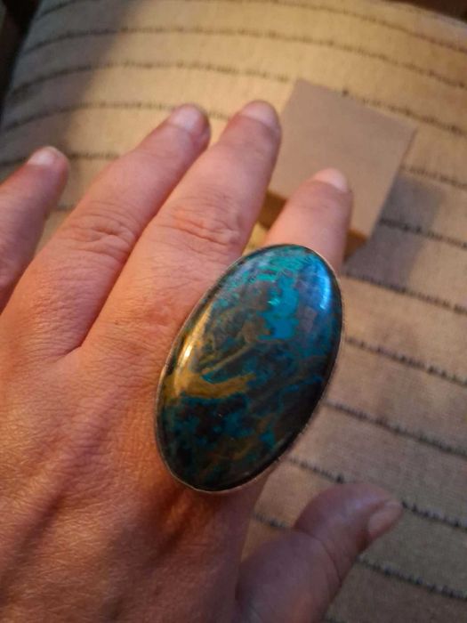 Inel argint 925 cu piatra semipretioasa chrysocolla, nou