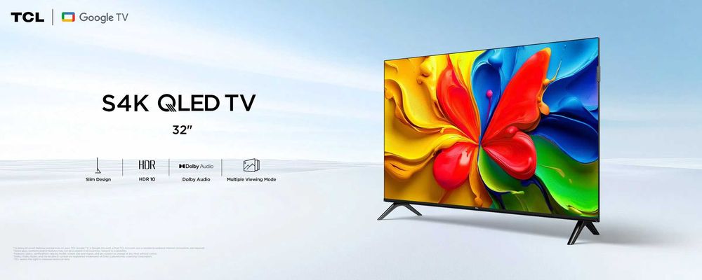 ТВ TCL 32S5K QLED Google TV Безрамочный по Низкой цене+Доставка!