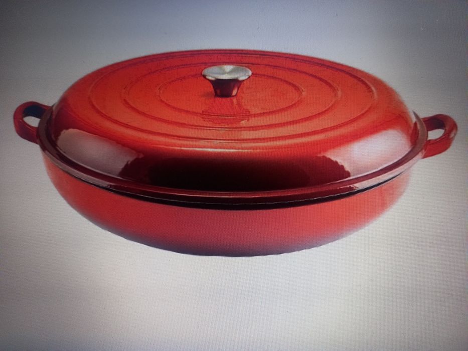 Tigaie /cratiță, fi 40 cm din fontă emailată cu capac 409 lei