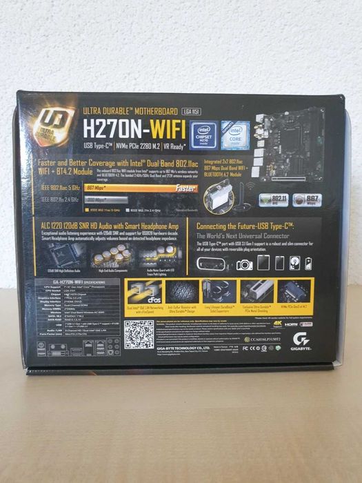 Дънна платка Gigabyte H270N-WIFI Mini ITX + Intel Core I7-7700 16GB RAM + Noctua NH-L9i Cooler