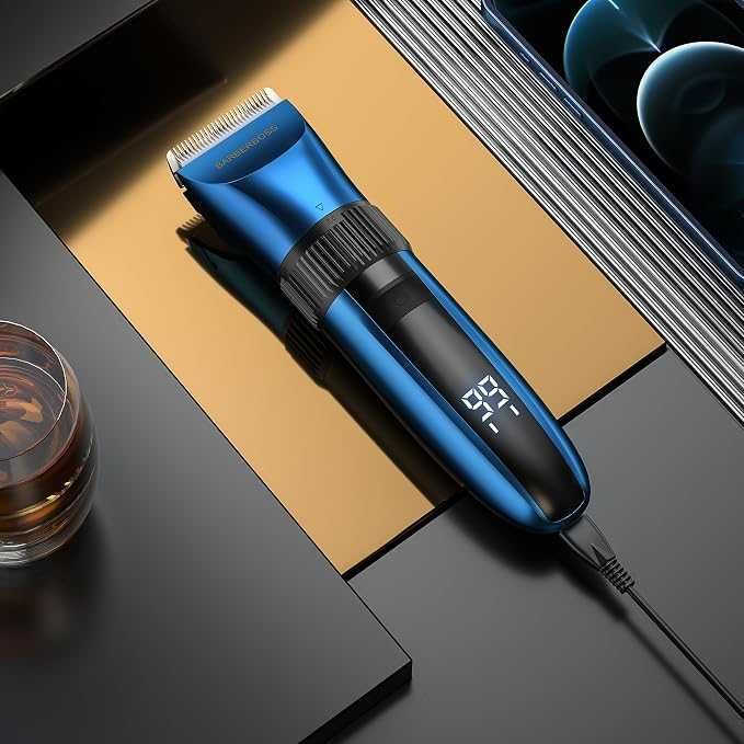 Машина за подстригване и оформяне на брада BarberBoss QR-2082 – безжична, водоустойчива, със самозаточващи се керамични ножчета, LED