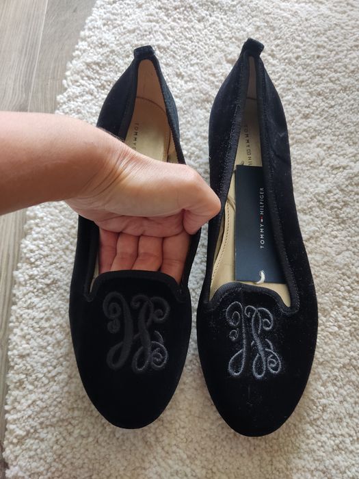 Balerini catifea loafers flats Tommy Hilfiger