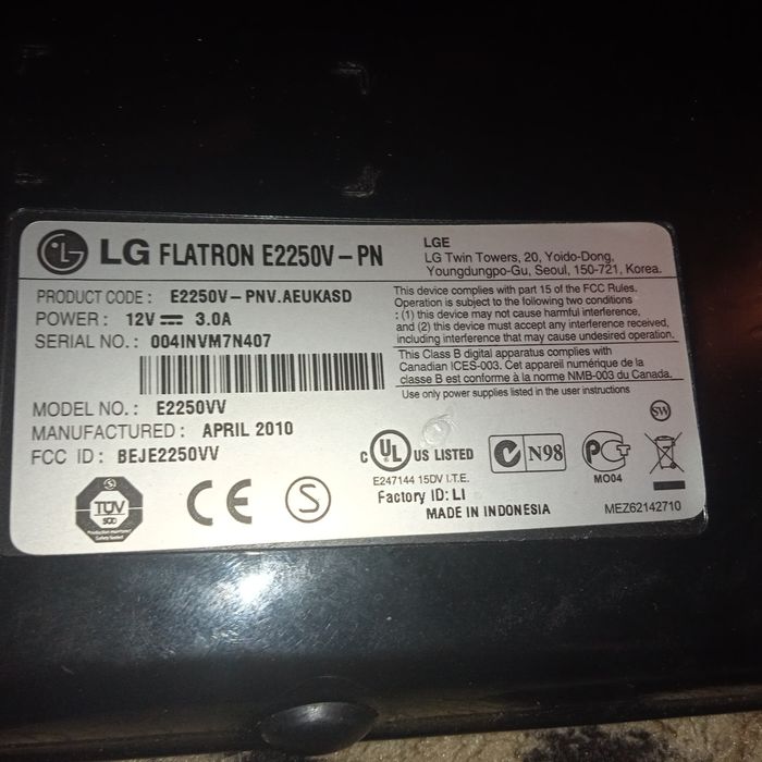 Продам телевизор LG FLATRONE2250V-PN