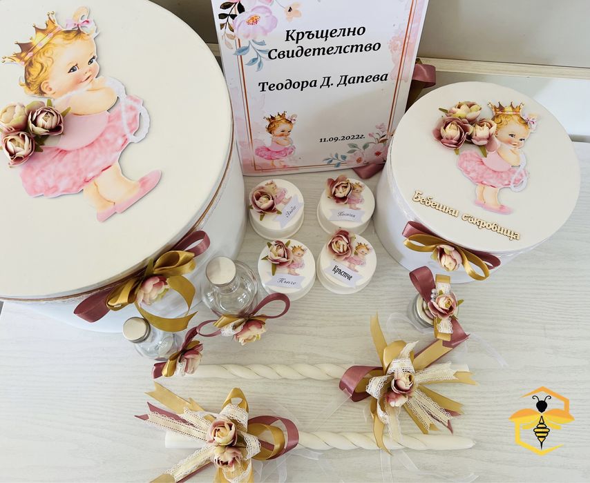 Комплект за кръщене/Покани/Подаръчета за гости