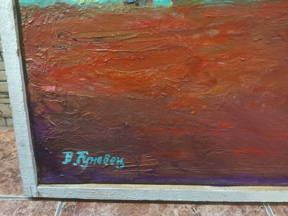 авторска маслена картина-созополски къщи