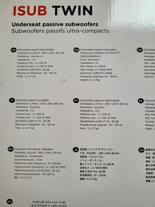 Pachet FOCAL/ subwoofer Isub Twin+amplif.Impulse 4.320+cablaj IW Imp2.2