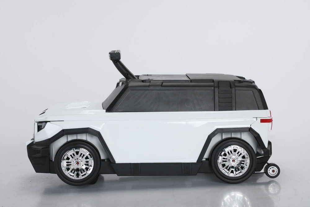 Valiza tip masinuta, Kinderauto SPEED, multifunctionala 2 in 1 #White