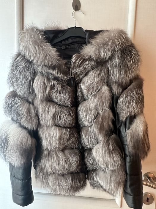 Geaca blana si piele naturala S/M
