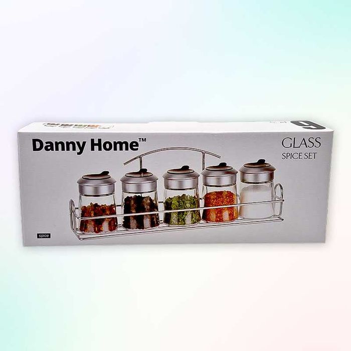 Комплект от 5 стъклени бурканчета за подправки Danny Home 60 мл