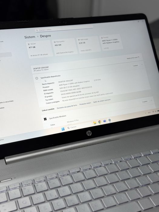Hp 15s ryzen 5 8gb ram 512ssd impecabil