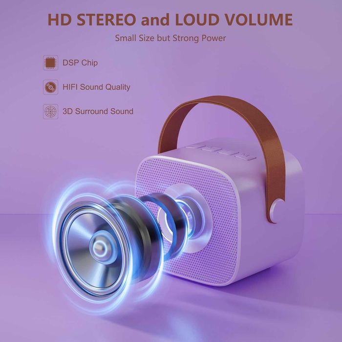 Преносима караоке система с безжичен микрофон и LED говорител!ТОП цена