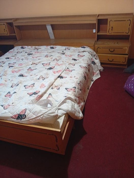 4-крилен гардероб ПДЧ, в. 2.45м/ шир. 2 м , ПОДАРЪК спалня с ракла, нощни шкафчета