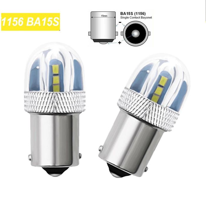 комплект led диодни крушки 2броя flyseen fls6338 бели,12v,1156 ...