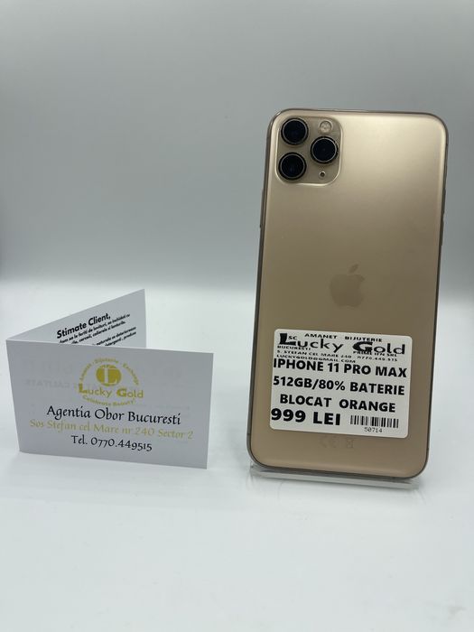 IPhone 11 Pro Max 512 Gb 80% Baterie Orange Garantie/Factura #50714