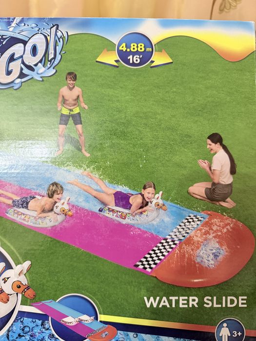 Tobogan cu apă pentru copii/ 4.88 m + 2 colace gonflabile