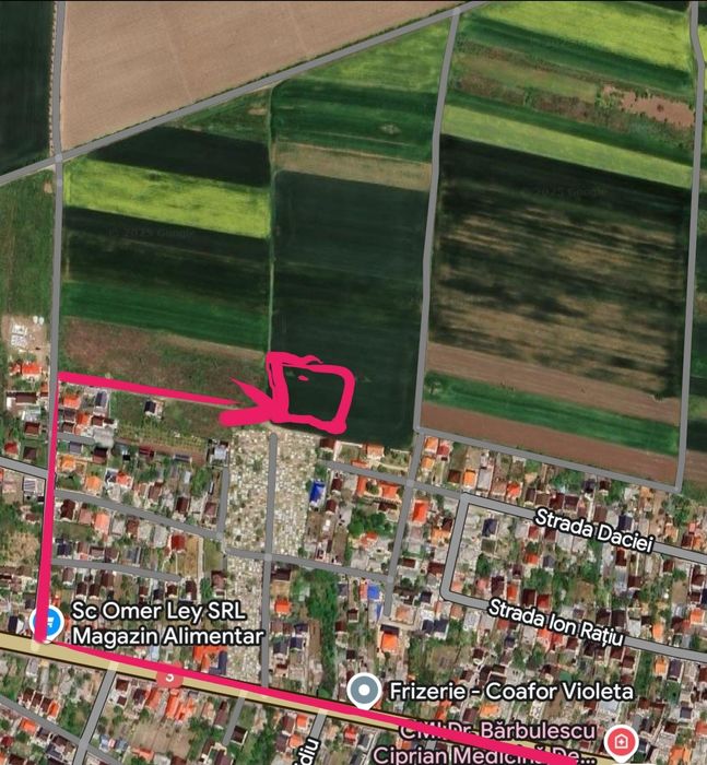 Vând teren intravilan 2500 de metri, Valu lui Traian pe partea dreaptă