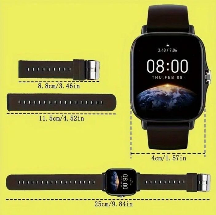 Ceas inteligent fitness unisex negru si alb model 2025 NOU